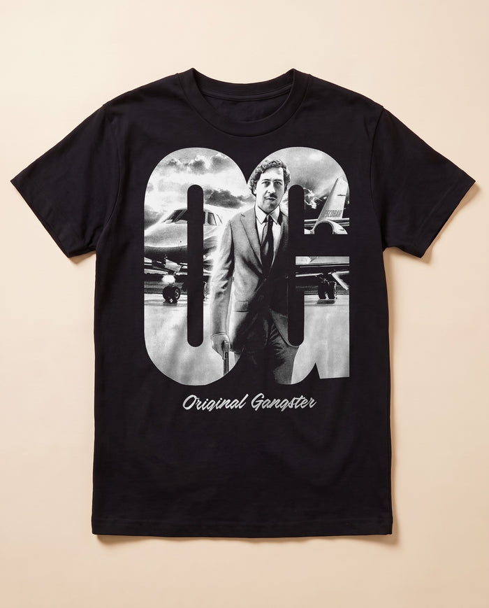 O.G. black tee — flat lay