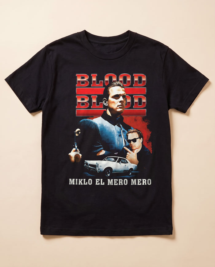El Mero Mero black tee — flat lay